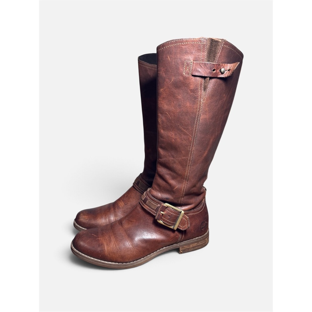 Timberland Earthkeepers Savin Hill Tall Brown Leather Riding Boots Women's 10